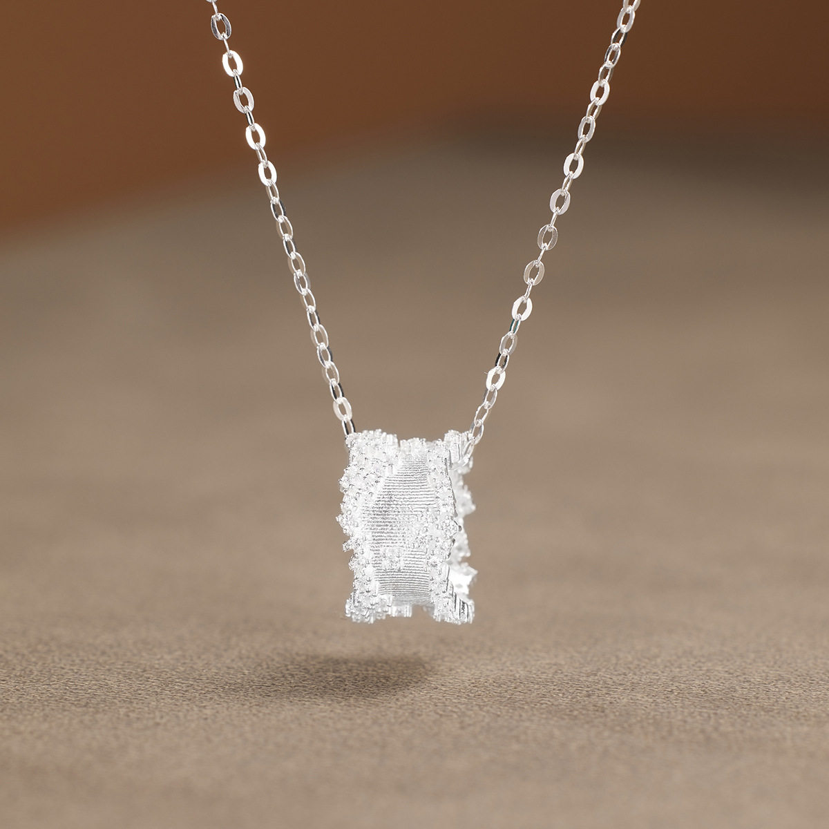 法国coss kokos925银新款繁星小蛮腰项链女镶钻环形吊坠轻奢款