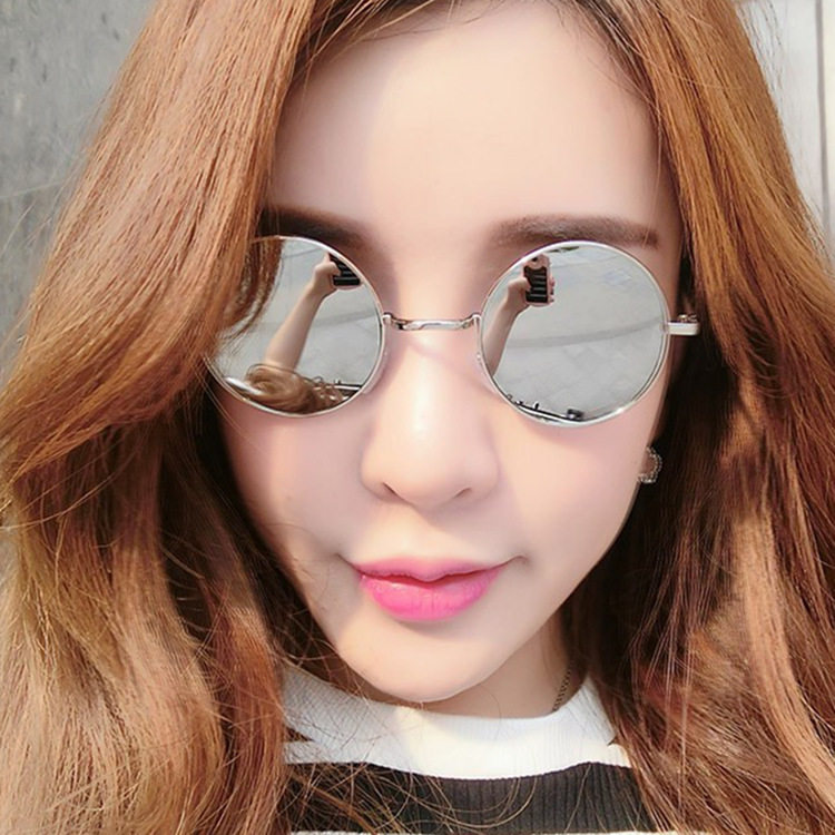 法国coss koko复古圆框太阳镜炫彩反光水银太子镜男潮流墨镜女