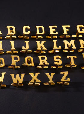 法国coss koko新款26个英文字母光面男士袖钉个性法式衬衫袖扣