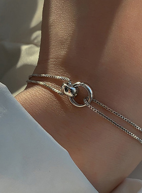 法国coss koko简约双环扣手链小众设计简约气质轻奢高级感手新款