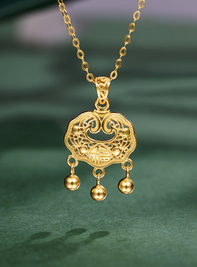 法国coss kokos925银福锁福气如意珍珠项链小众女国风平安锁吊坠