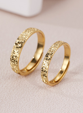 法国coss koko银城银碎冰冰戒指女时尚轻奢锤纹爆闪情侣对戒高级