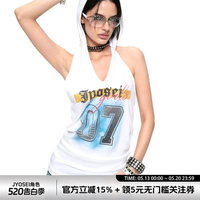 白色连帽无袖露背包臀连衣裙女夏