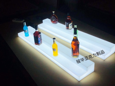 亚克力白色阶梯展示架直播展示台多层置物架发光酒饮料展示陈列架