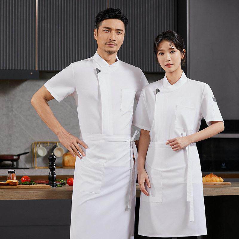 厨师服短袖夏季薄款酒店餐厅饭店后厨服务员火锅店工衣透气