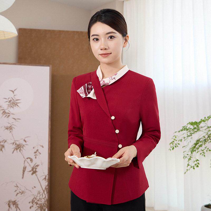 酒店餐厅服务员服秋冬长袖女服火锅店餐饮连锁店传菜服