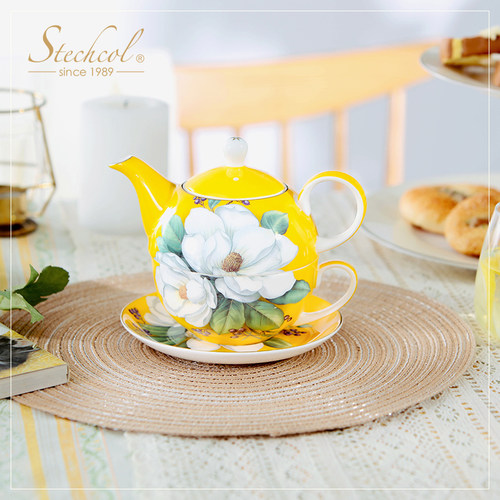 骨瓷山茶花子母壶陶瓷4029