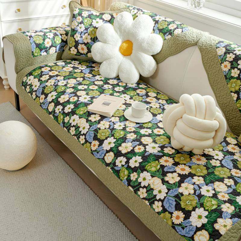 纯棉沙发垫水洗棉四季通用布艺防滑皮坐垫子小清新沙发套罩盖布巾