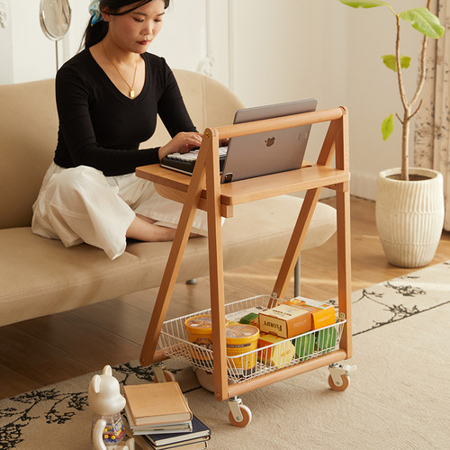 实木沙发边几客厅可移动简约边柜家用小茶几收纳小推车床头小桌子