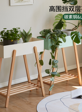 实木花架落地式客厅移动花盆托架室内阳台绿萝盆栽植物摆放置物架
