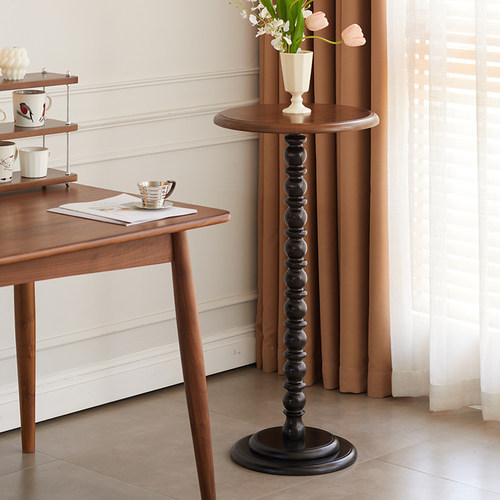 全实木中古风沙发旁高颜值小边几