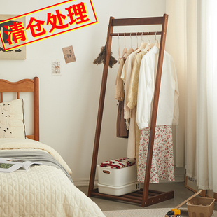 全实木挂衣架客厅玄关家用卧室落地简约衣帽架原木色极简风格衣架
