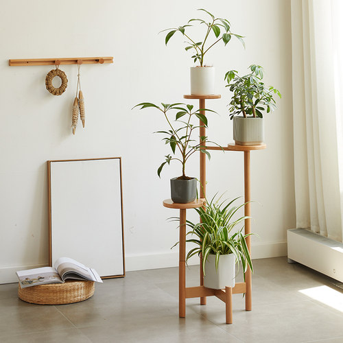 全实木家用客厅绿萝盆景摆放花架