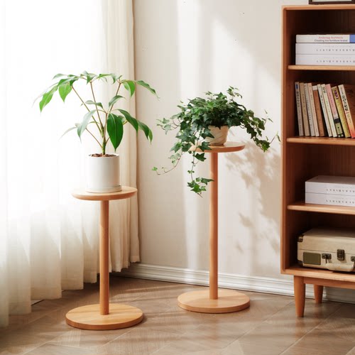 全实木客厅简约花几绿植花盆托架