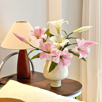 百合仿真花假花摆设餐桌电视柜