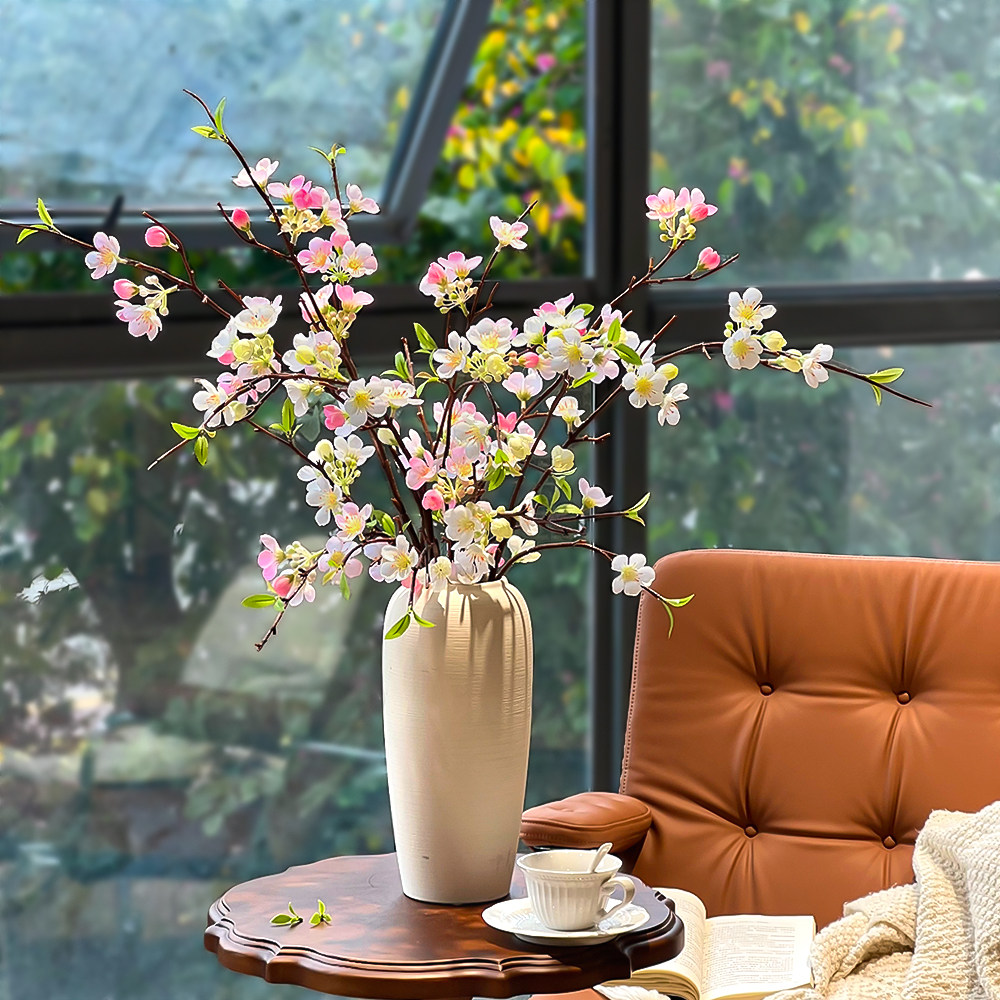 苹果花仿真花假花迎春花高端轻奢客厅电视柜餐桌摆设装饰花艺摆件