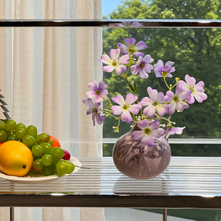 假花仿真花摆设紫色小花绢花桌面玄关洗手台置物架卧室装饰小摆件