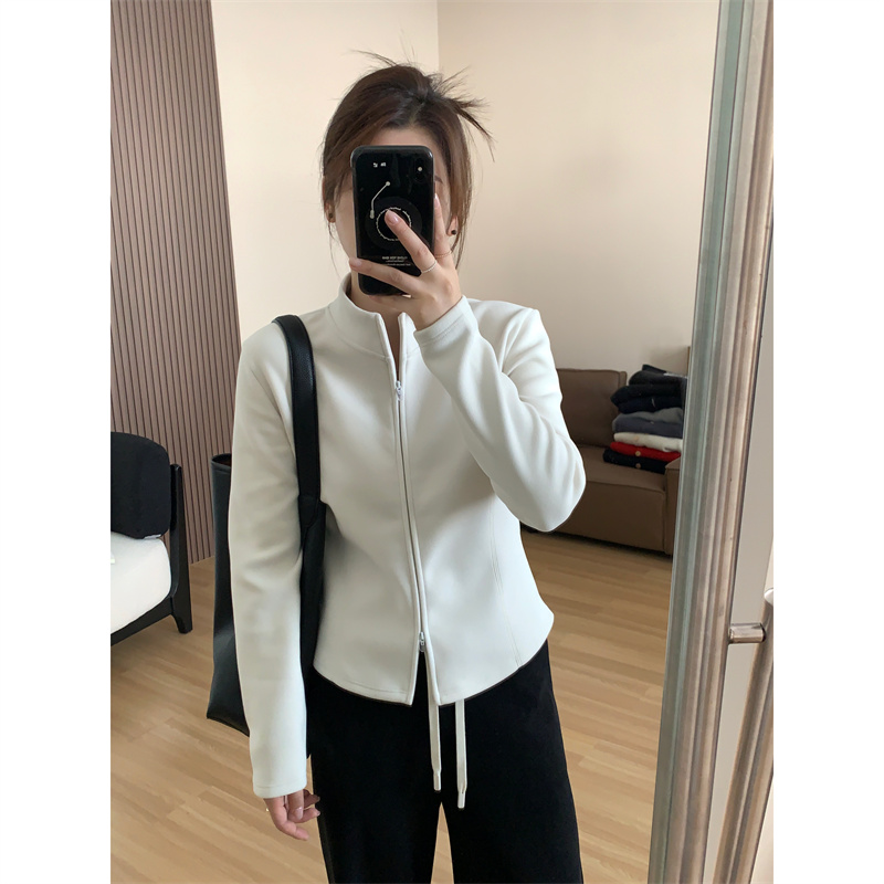 自发热双头拉链立领卫衣外套