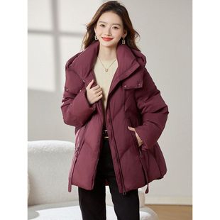 鹅绒羽绒服中长款女款冬季新款2026今年流行爆款小个子加厚外套