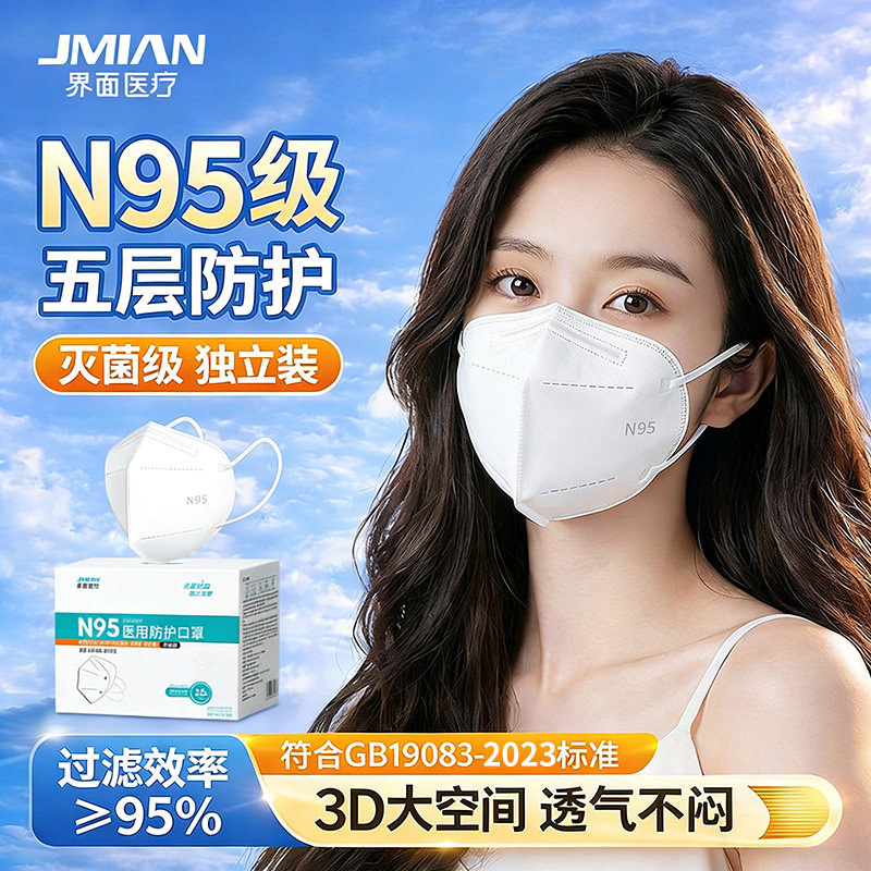界面N95级医用防护灭菌透气口罩