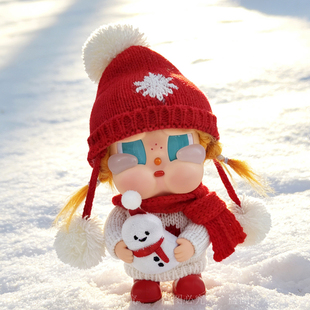 哭娃衣服crybaby vacation系列搪胶公仔娃衣冬日雪人毛衣帽子套装