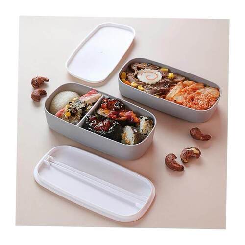 Simple Style Layered Bento Box Portable Outdoor Leak Proof L