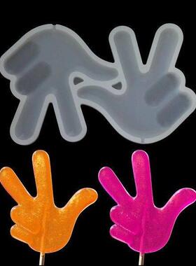 Victory Gesture Shape Silicone Lollipop Molds Chocolate Pop