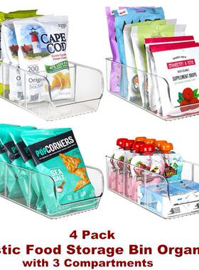 Plastic Food Storage Bin Organizer Snack Containers Storage