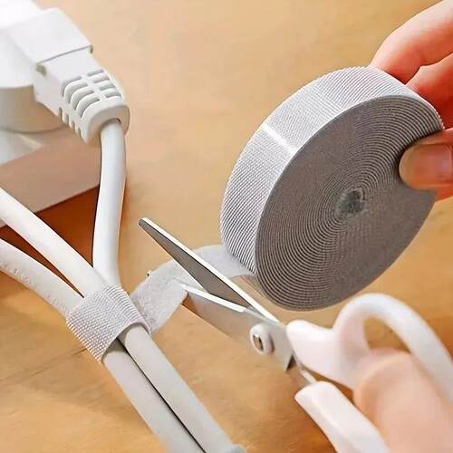 1PC 10mm 5m Data Cable Management Cable Tie Reusable Removab