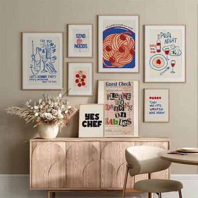 Trendy Retro Wall Art Print Poster Aesthetic Bar Cart Murals