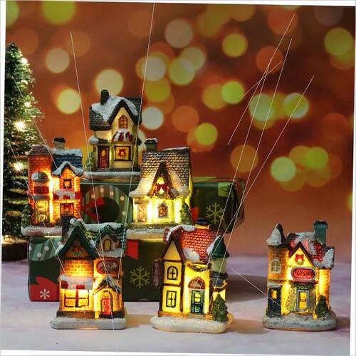 Christmas resin small house micro landscape decoration