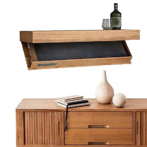 Wooden Magic Flap Shelf with Secret Compartment Concealed