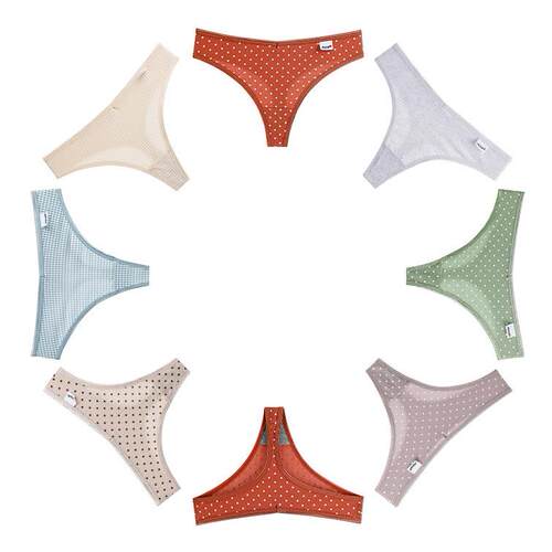 Women Cotton Thongs Underwear Ladies No Show Bikini Panties