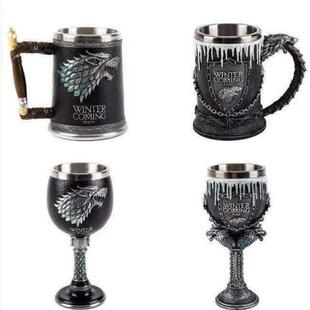 Tankard Stainless Beer Mug Cups Thrones Resin Game Steel