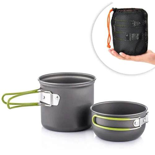 Camping Cookware Mess Kit Ultralight Camping Pot Set Outdoor