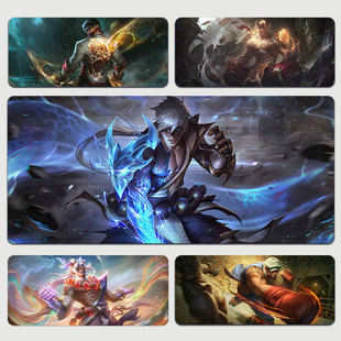 英雄联盟盲僧李青鼠标垫神龙尊者神拳龙瞎超大加厚防水锁边书桌垫