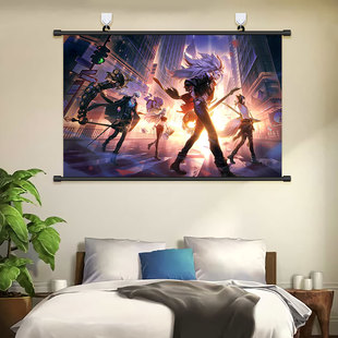 决战平安京黑金之辑挂画妖狐海报酒吞贴纸鬼切壁纸免打孔装饰画