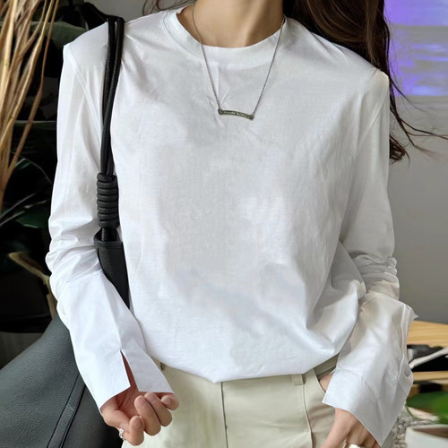 长袖简约基础薄款经典棉女新款
