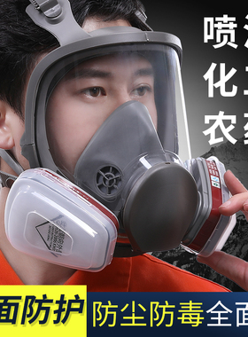 防毒面具全面罩喷漆专用农药化工甲醛防毒气全脸防毒防尘呼吸面罩