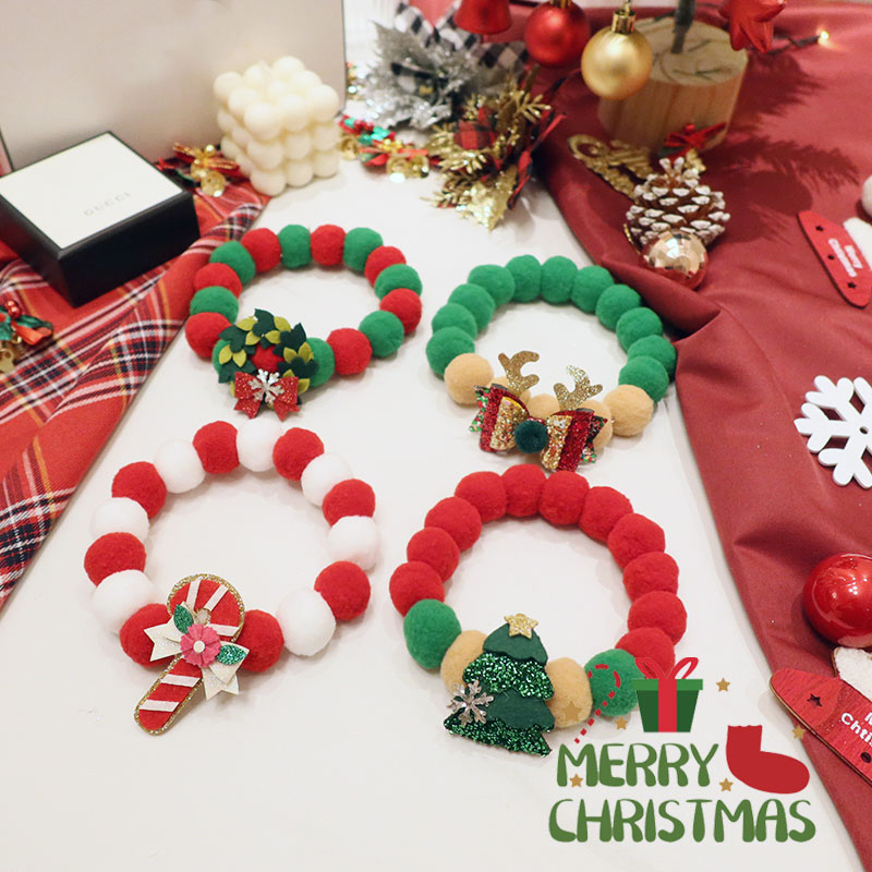 猫咪圣诞节项圈围脖装饰领结手工