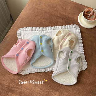 猫咪狗狗衣服秋冬款 韩系ins加绒背心宠物马甲布偶英短小型犬比熊