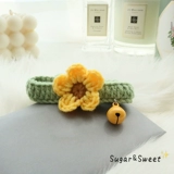 Плетеный чокер, шарф, колокольчик, трикотажный аксессуар, регулируемая галстук-бабочка, ожерелье, кот, в цветочек