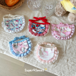 猫咪围兜狗狗口水巾可爱小猫家族花边围嘴围脖宠物配饰布偶小型犬