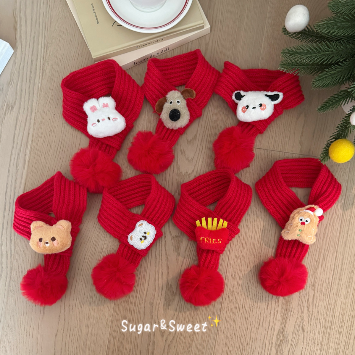 猫咪新年围巾狗狗围脖可爱多风格宠物配饰布偶英短比熊节日气氛