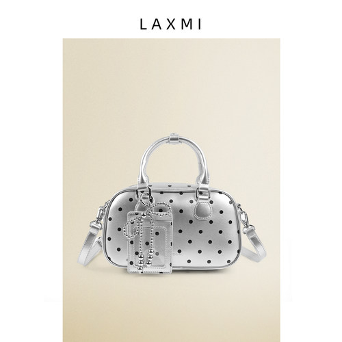LAXMI银色波点甜酷斜挎小方包