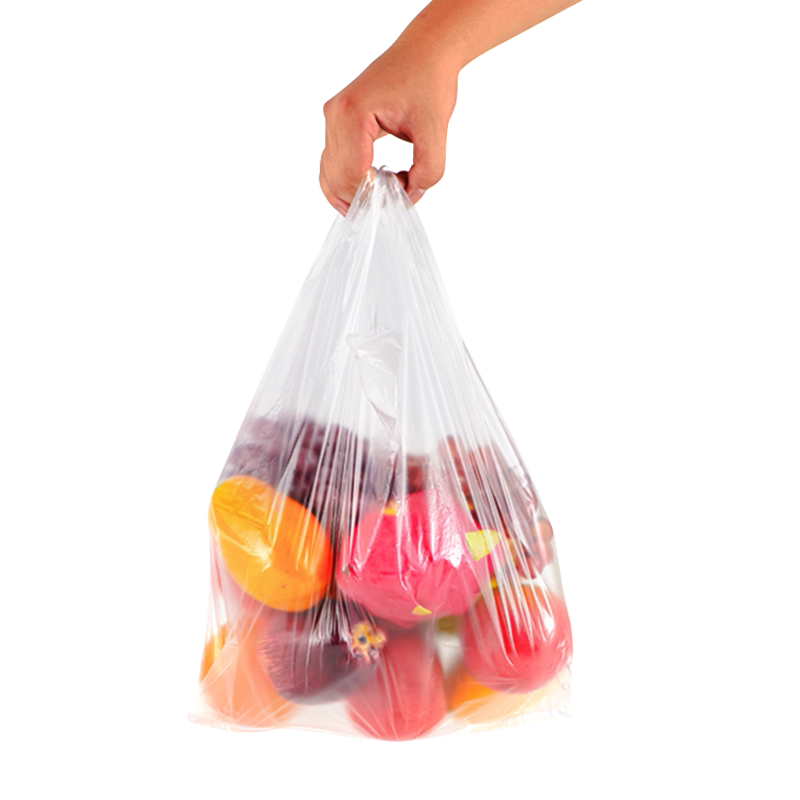 加厚塑料袋食品袋白色餐饮外卖打包袋子一次性透明手提袋小号商用