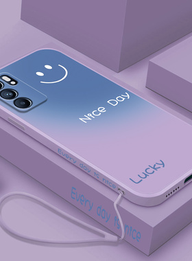 渐变微笑适用opporeno6pro手机壳reno6新款5G男opreno套por硅胶pr0防摔oppreno全包rone女65g外壳opopreno潮