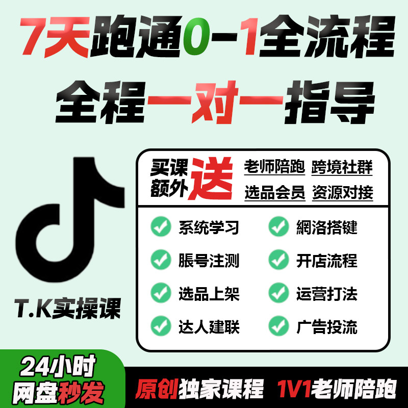 Tk跨境电商陪跑新手学习资料课程