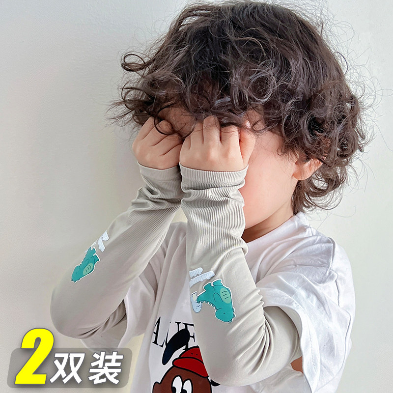 卡通恐龙儿童防晒冰袖男童宝宝专用手袖套夏季小男孩护袖冰丝套袖图片