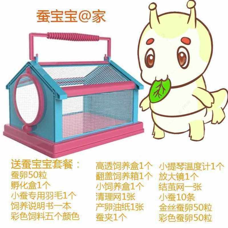 蚕宝宝小宠diy别墅学生养蚕套装活蚕蚕蛾萤火虫蜗牛蜻蜓蝴蝶笼